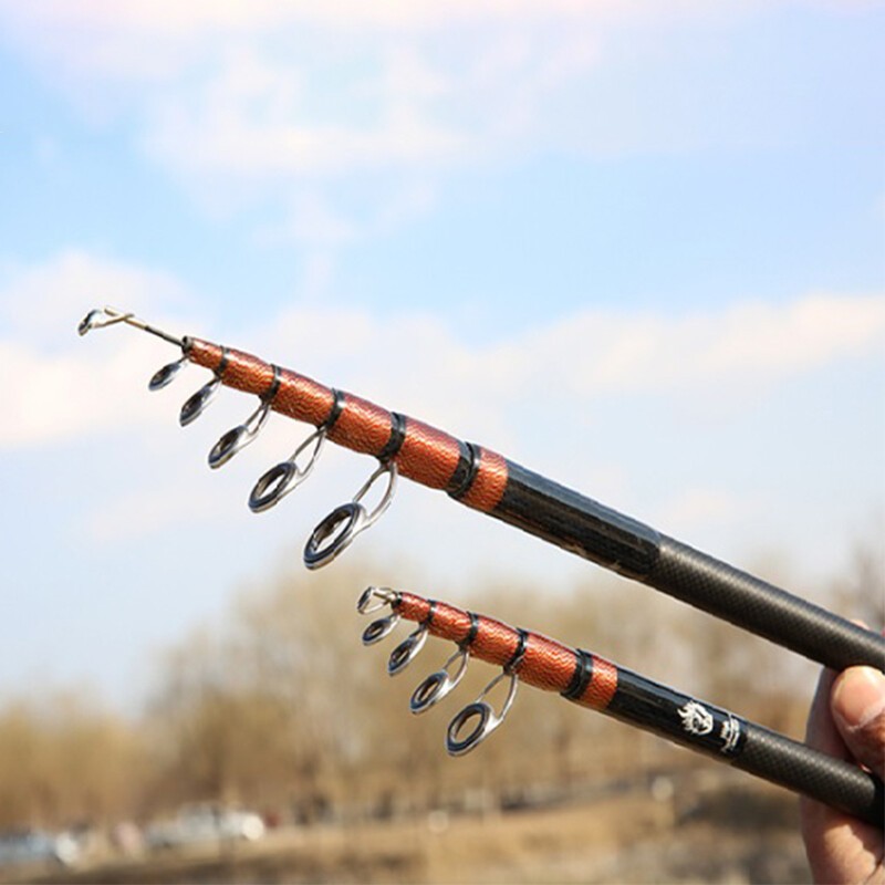1.8-2.7M Telescopic Fishing Rod Casting/Spinning Reel Carbon Fiber Pole
