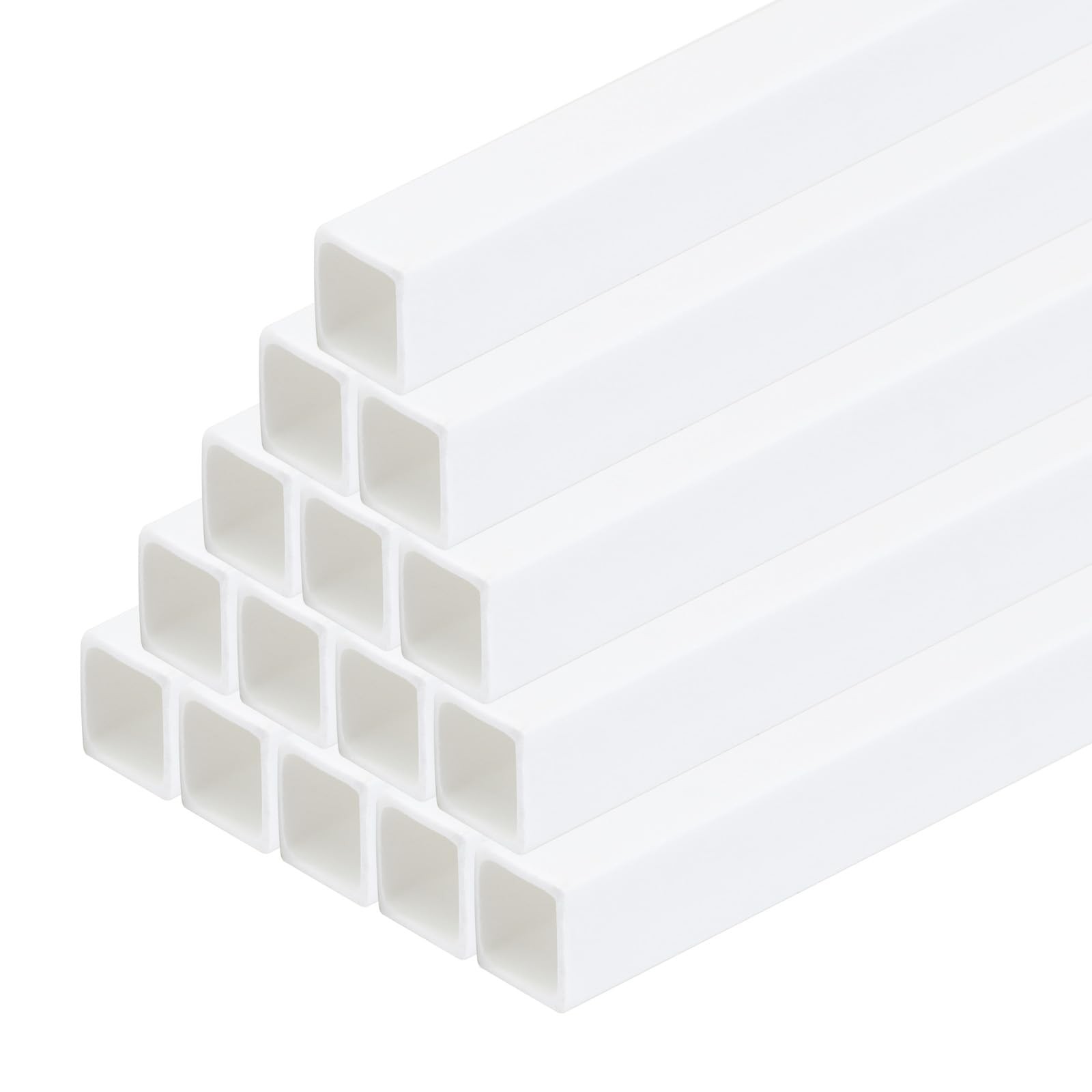 20 PCS 20 Inch Plastic Model Tube ABS Solid Square Bar 0.31×0.31 Inch White