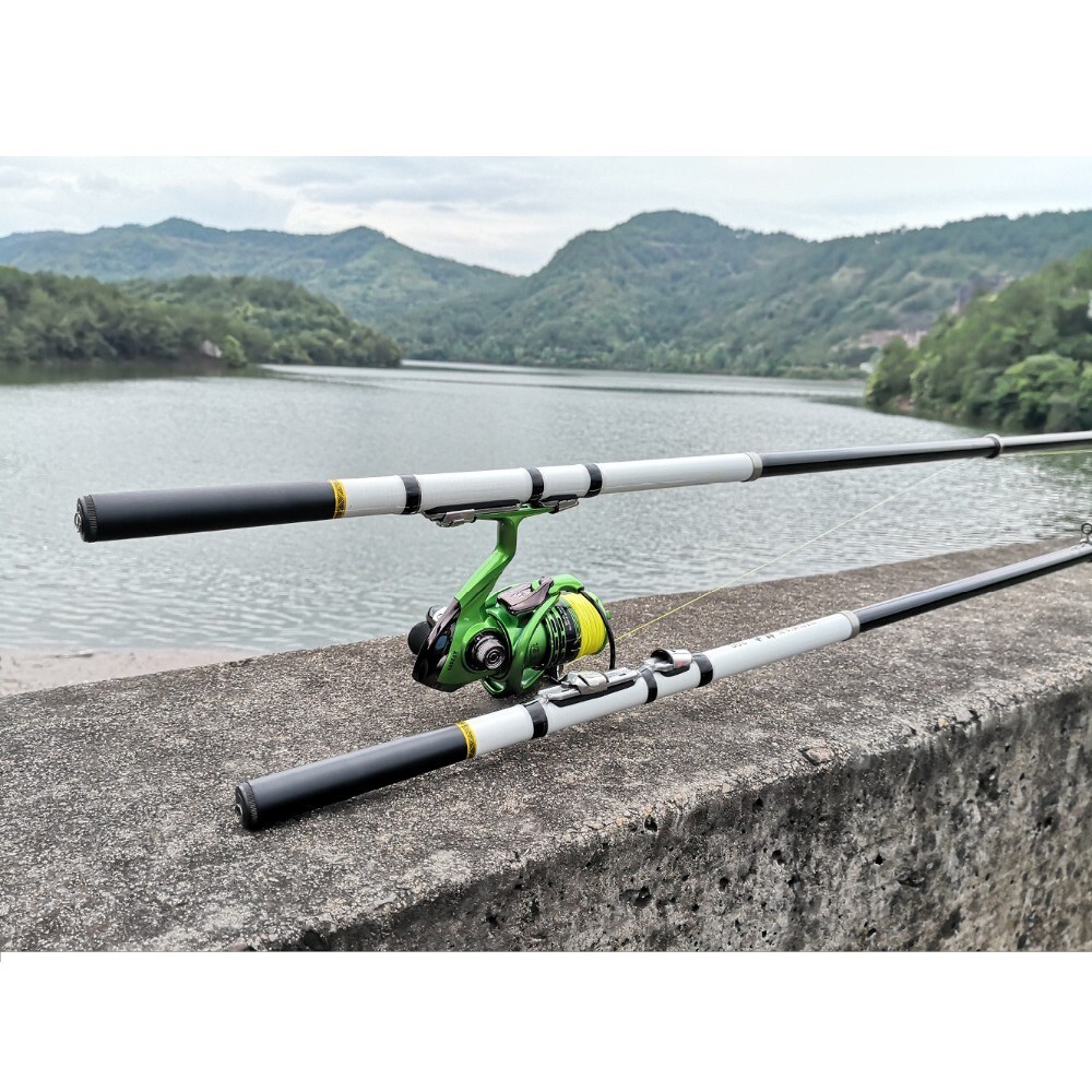 3M/9.84ft Carbon Fiber Telescopic Fishing Rod Ceramic Guide Ring Spinning Pole