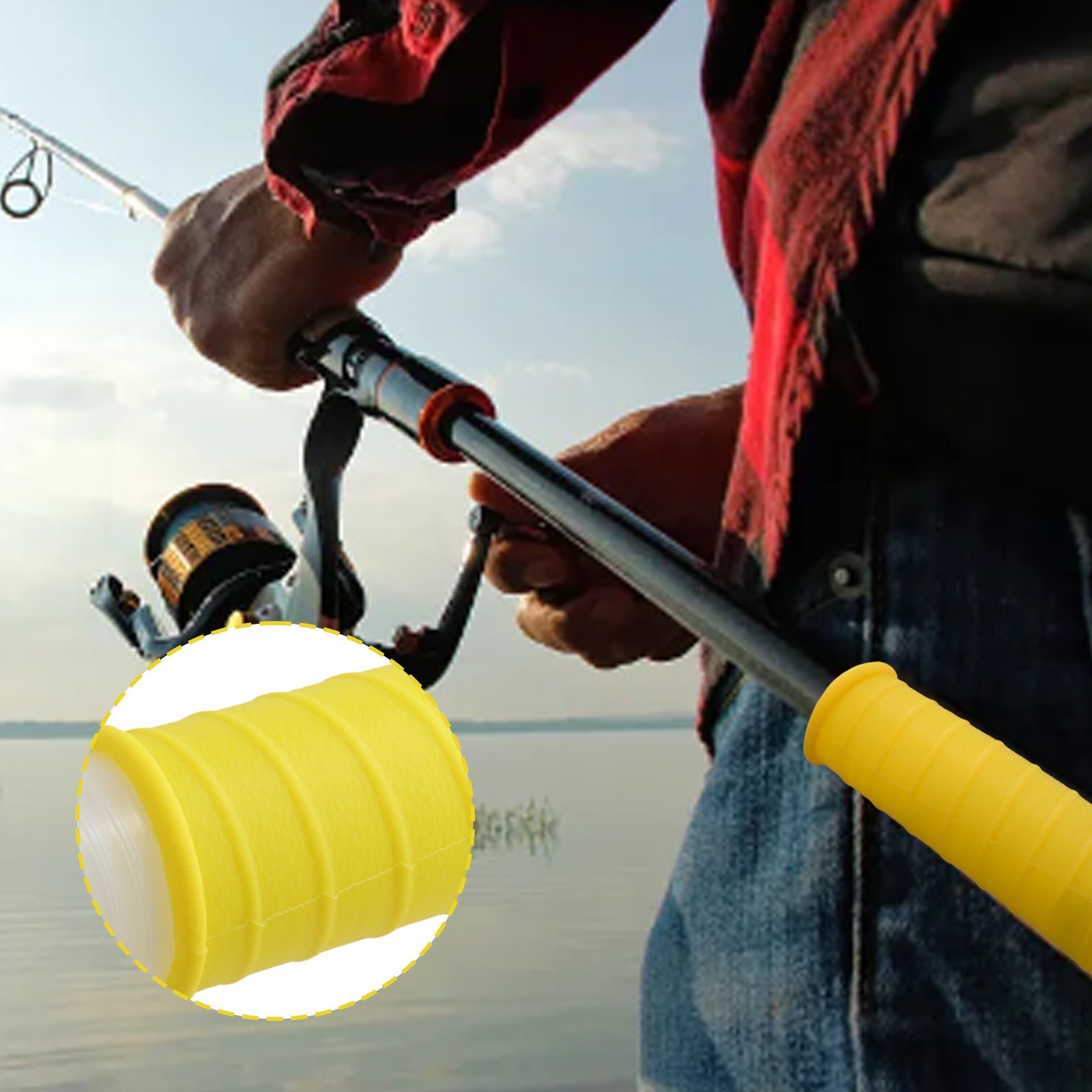 Iscas Pesca Wrap Strap Grip Colors Absorbing Non-Slip Silicone