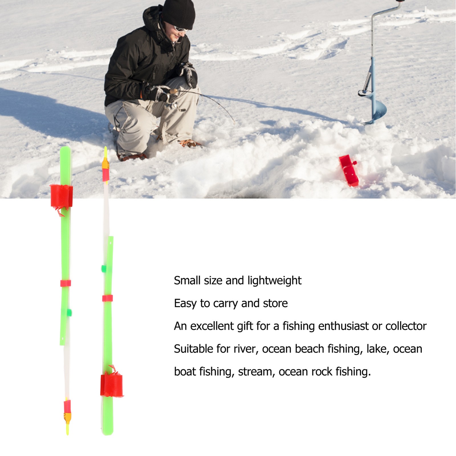 ­15 Pcs Ice Fishing Rod Top Rod Tip Winter Fishing Pole Sheet Pole End Double