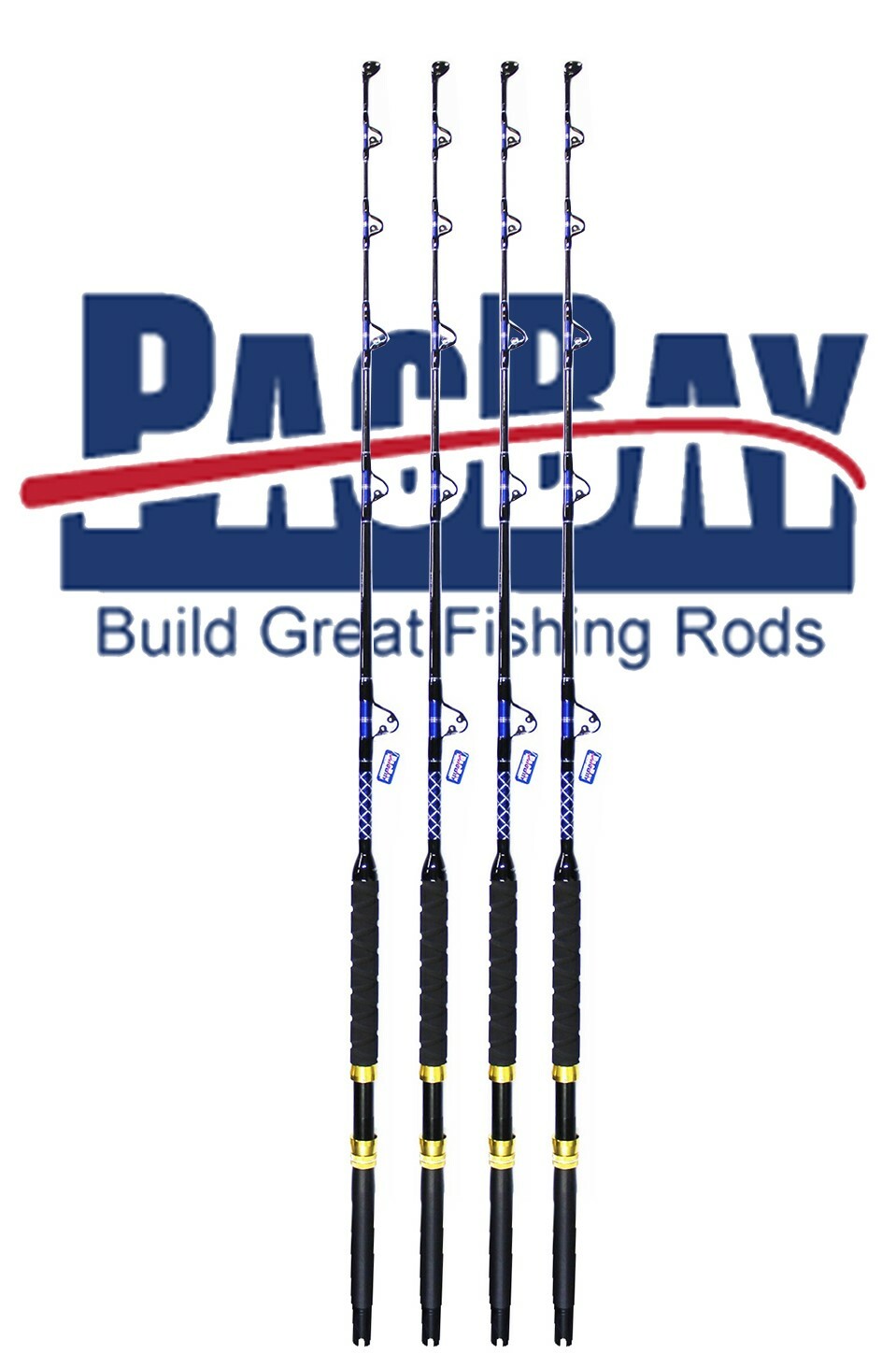 Xcaliber Marine Set (4) Tournament Series 30-80lb Trolling Rod Blue and Silver