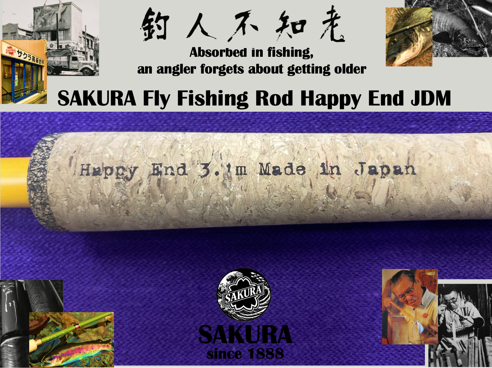 JDM Fly Fishing Rod All Freshwater Fish 10ft Ultra Light Carbon SAKURA Japan