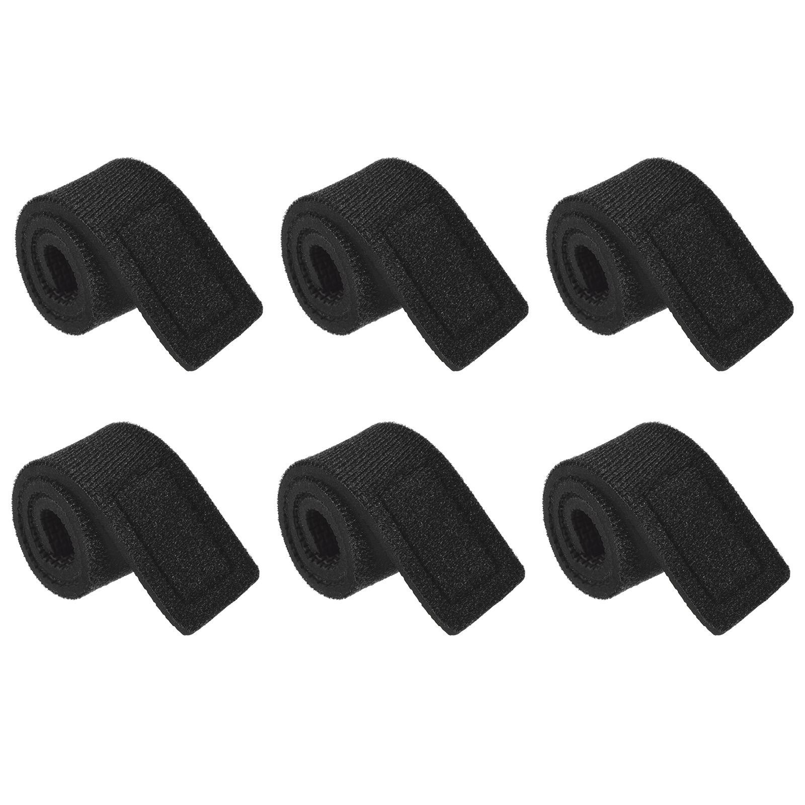 6pcs Fishing Rod Strap, 25cm Stretchy Belts Holders Pole Sleeve Cover, Black