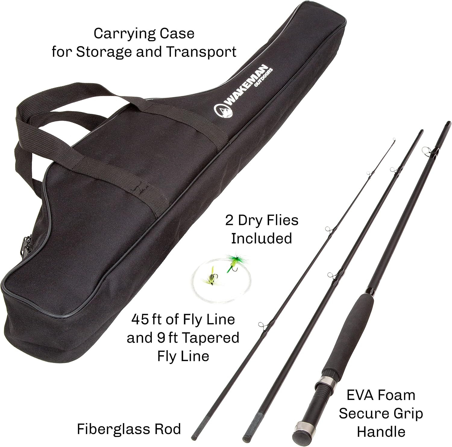 Outdoors Fly Fishing Rod & Reel Combo Starter Kit with Case