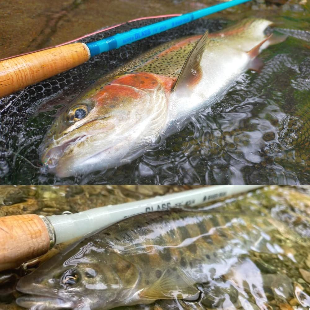 River Peak Super GLASS Fiberglass Fly Fishing Rod Clear 7’6″ #3/4