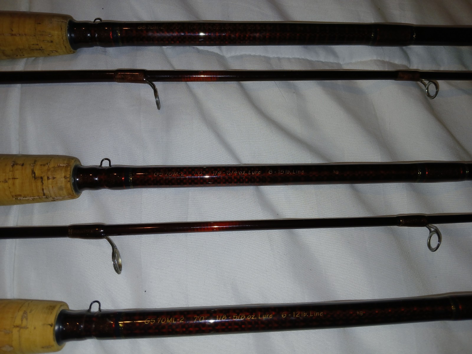 Rare Set Of (3) Fenwick HMG Carbon Veil 2pc 7ft spinning rods, H,M,ML!!