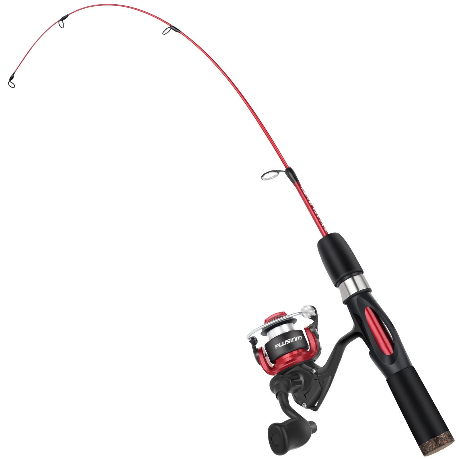 PLUSINNO Ultralight Ice Fishing Rod & Reel Combo, 25-28” Sensitive, Fiberglass