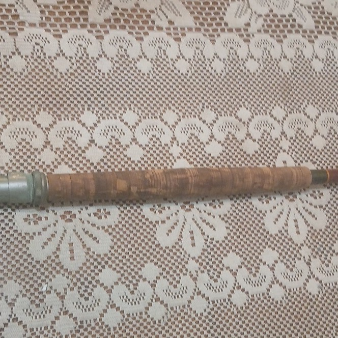 extreme Rare Conolon Monarch 101 Brown Fishing Rod Cork Handle Metal rollers