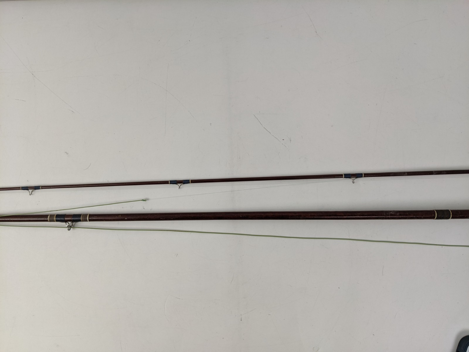 VTG Sears Roebuck JC Higgins 2pc Fiber Glass Fishing Pole Rod & Union Reel