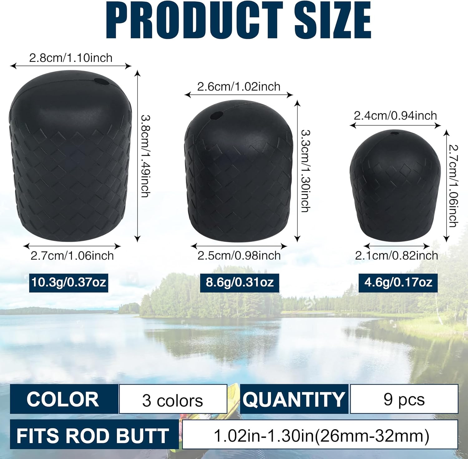 Fishing Rod Butt Cushion, Silicone Fishing Rod Butt Cap End Pole Seat Cushions P