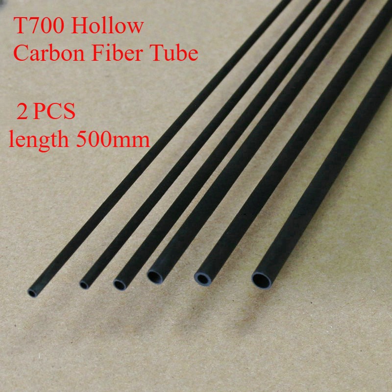 2PCS Carbon Fiber Tube OD 0.7mm-6mm Hollow Pipe for RC Airplane kite model