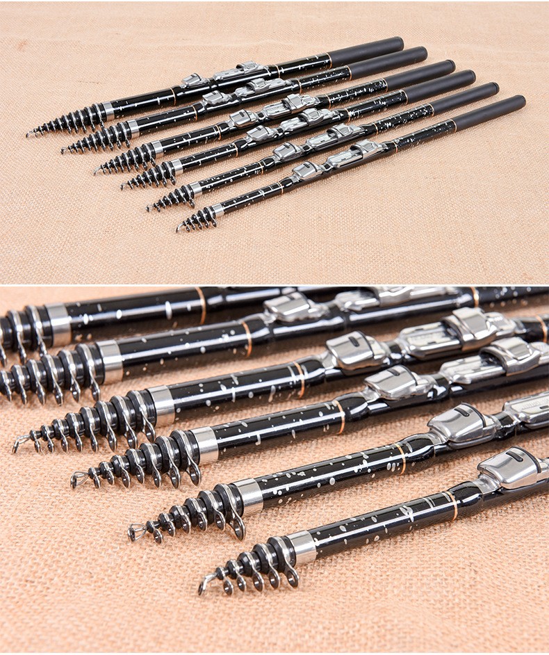 Telescopic Fishing Rod Carbon Fiber Rod Outdoor Fishing 1.8m-3.6m Portabal