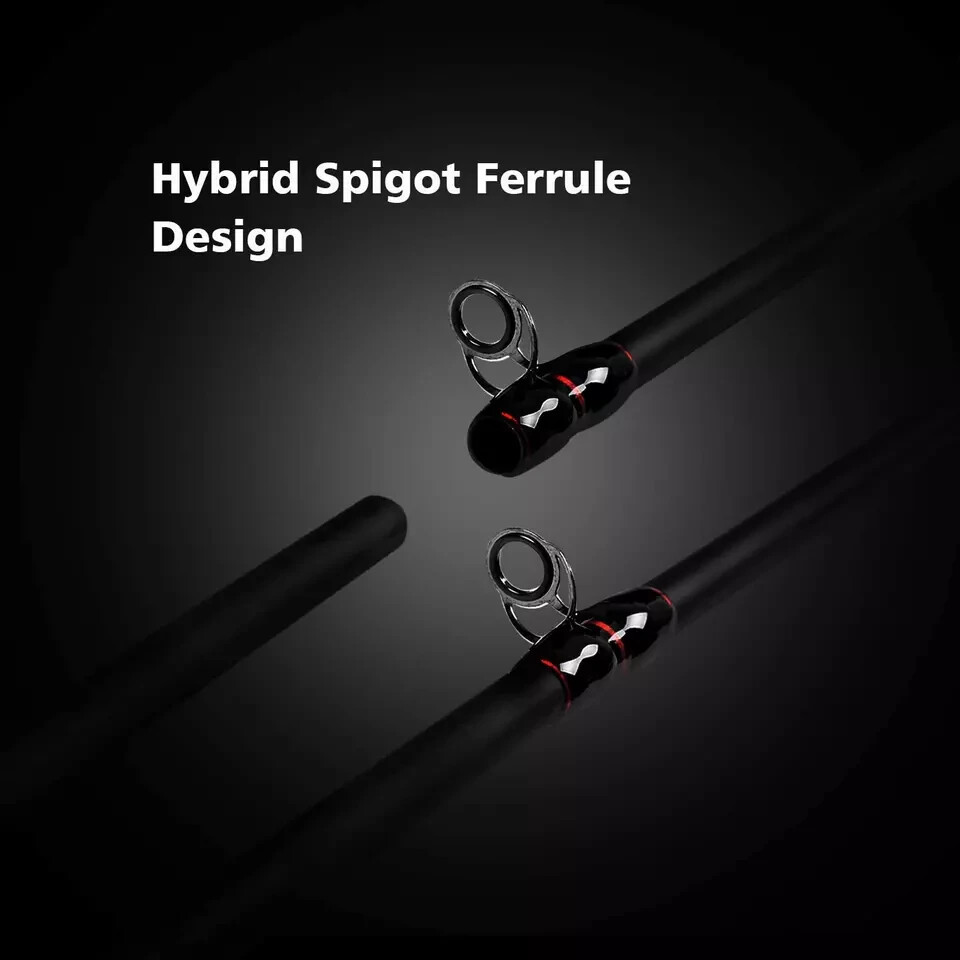 Surf Casting Fishing Rod 2-Piece Graphite Travel Solid Carbon Fiber Cast Pole