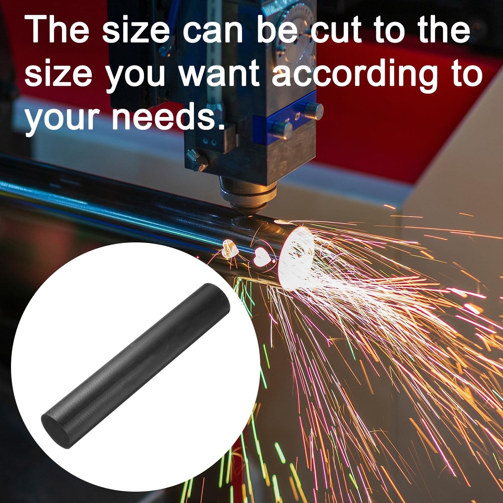 MECCANIXITY Black Round ABS Plastic Rods 2-inch Diameter and 12-inch Length R…