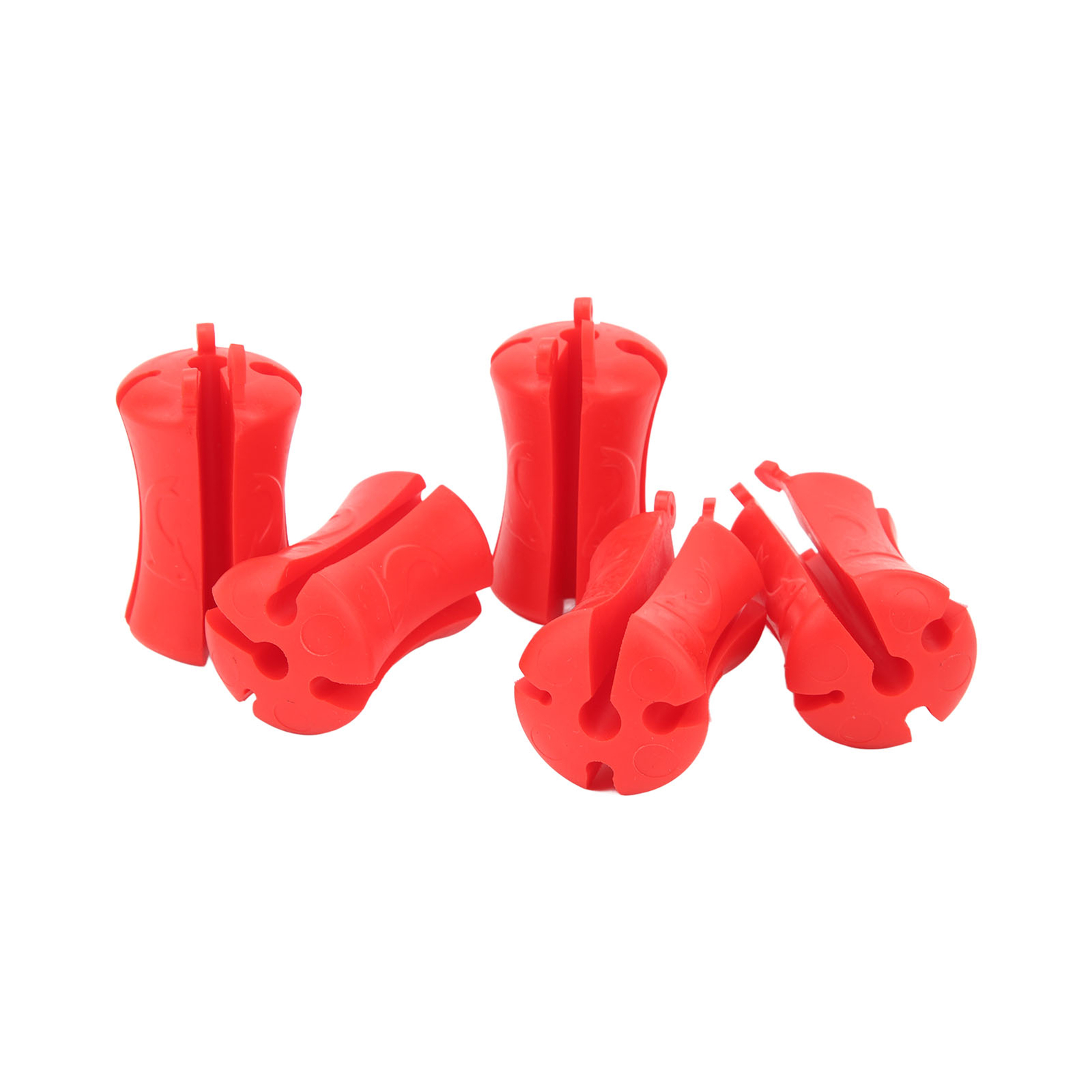 (Red)5PCS Portable Fishing Rod Fixed Ball Silicone Reusable Fishing Rod CH