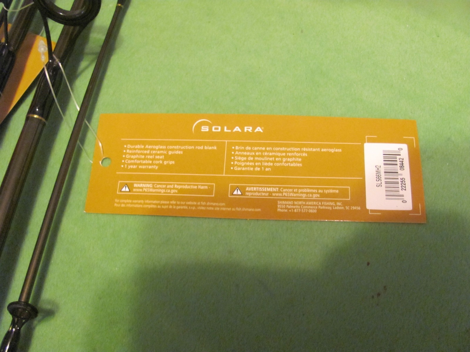 2) SHIMANO SOLARA 6′ 6″ Power Medium Heavy Action Fast 2-Piece Spinning Rods.