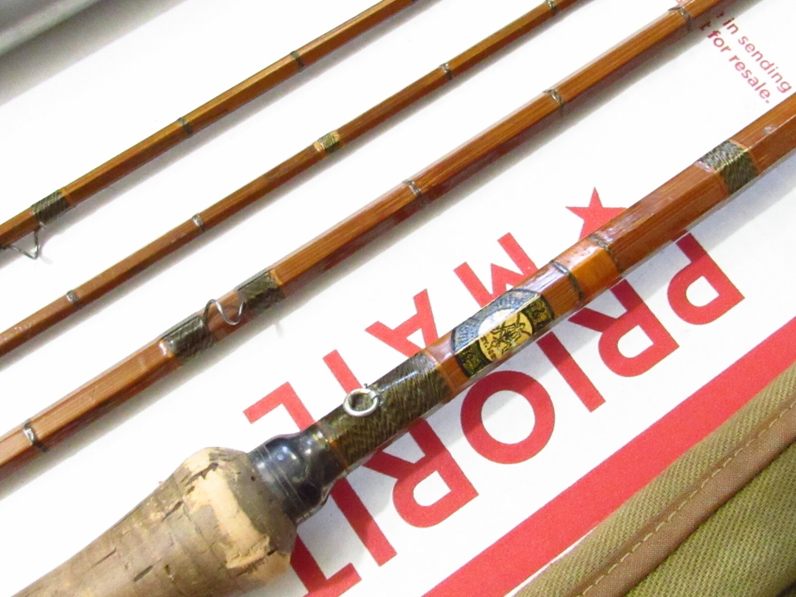 1930S USA ABBEY & IMBRIE CHUBB MONTAGUE 8′ 1/2 FT BAMBOO FLY ROD FOR RESTORE