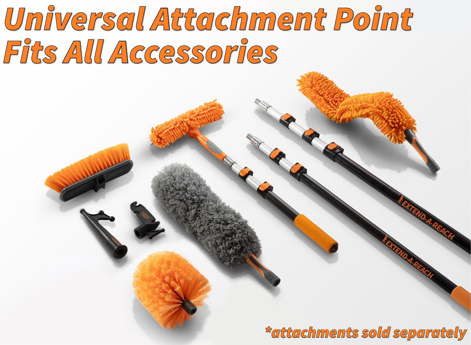 Telescoping Boat Hook Pole for Docking // 7-18 ft 18 feet, Black and Orange