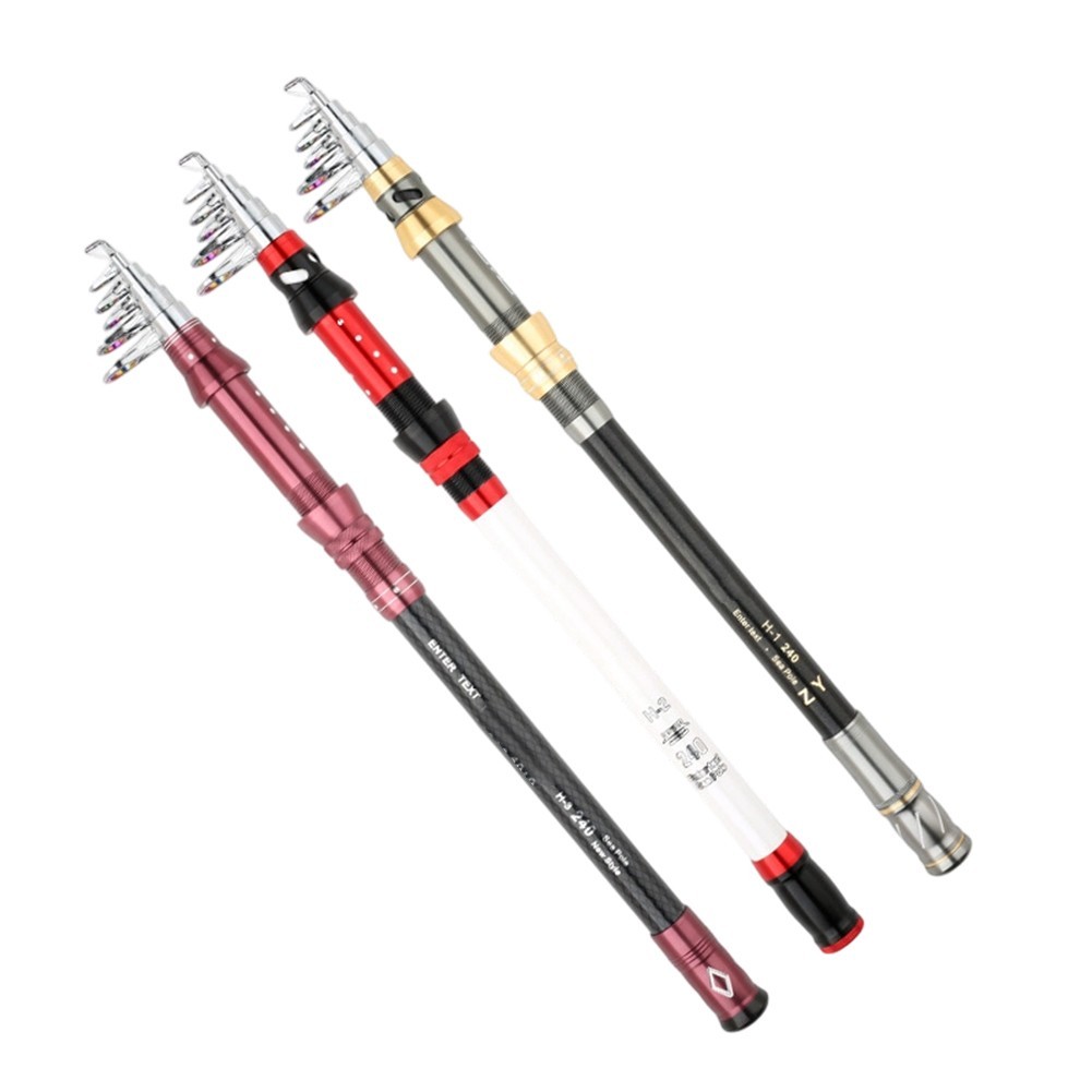 Telescopic Fishing Rod Ergonomic Grip Handle Enlarged Guide Ring Design