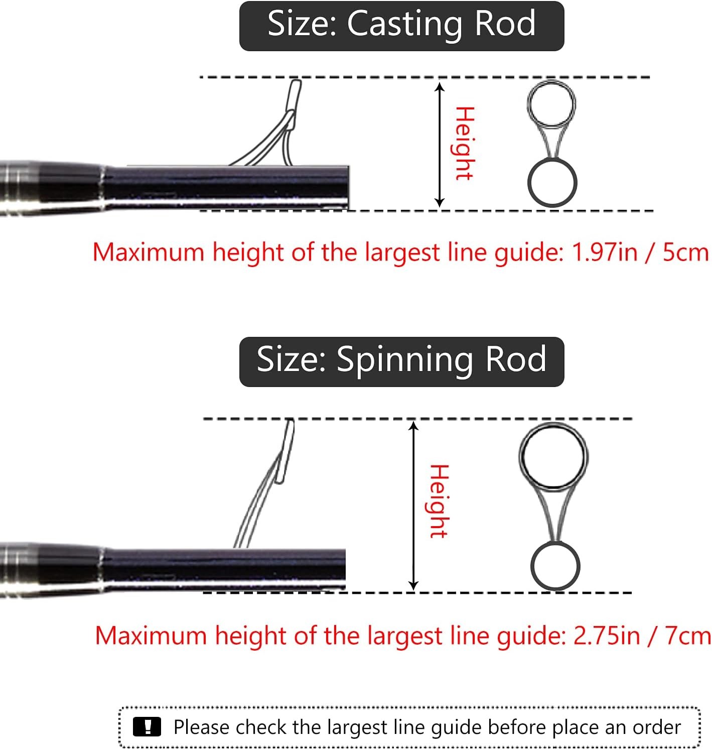 BASSDASH Casting For Rod up to 7-1/2 ft, Black & Blue – 2pcs
