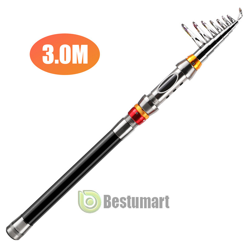 Telescopic Fishing Pole Spinning Rod Carbon Fiber Medium Fast Lightweight 9f 12f