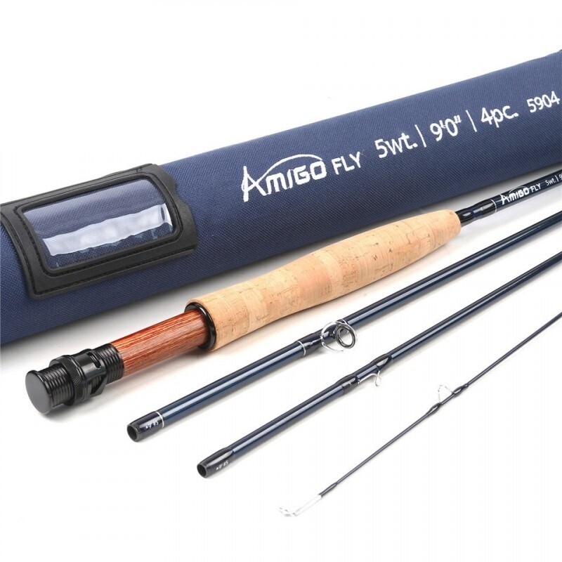 Amigo Fly Fishing Rod 4/5/6/7/8wt 9ft Fast Action IM10 Carbon Fiber with tube