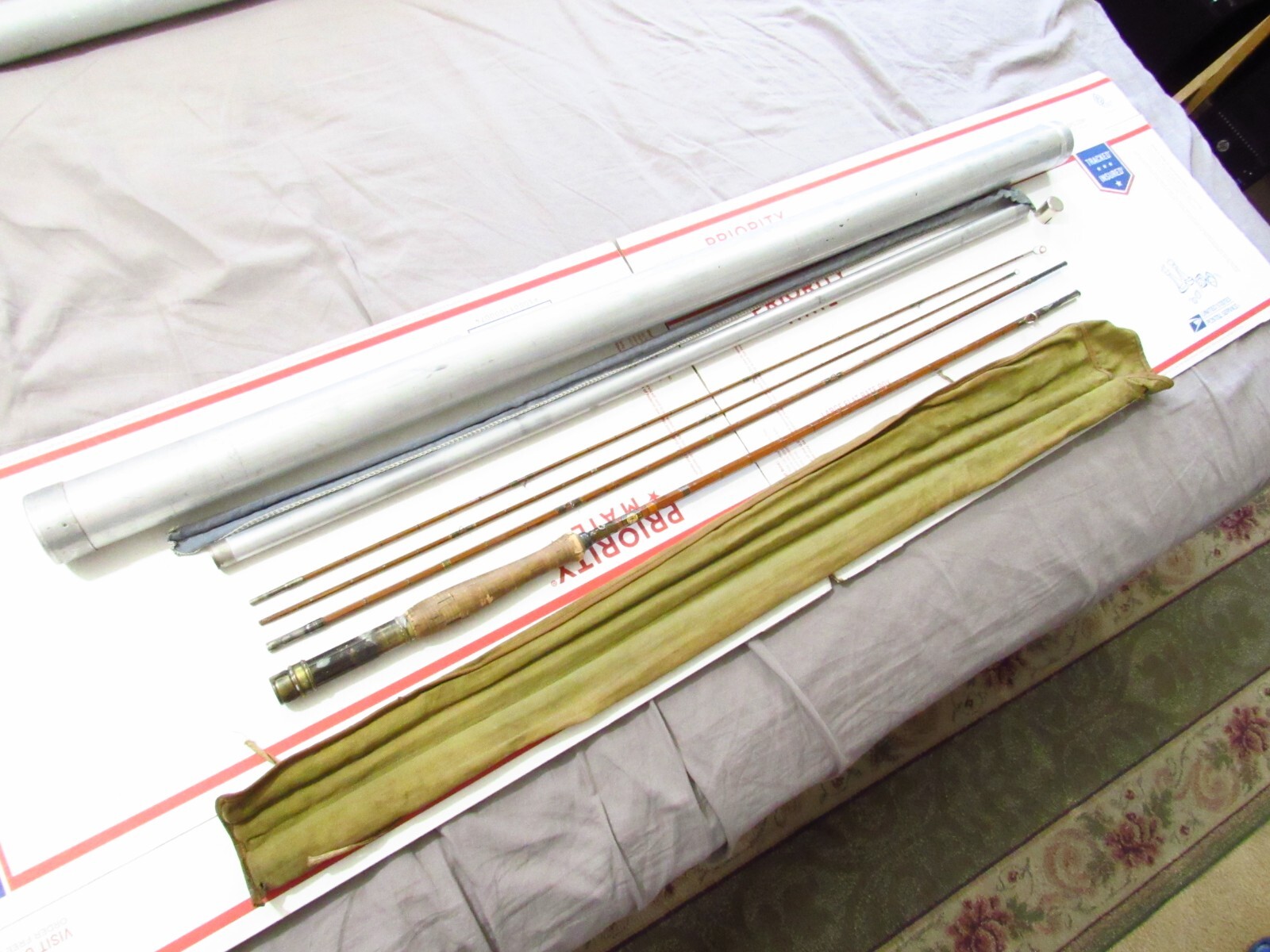 1930S USA ABBEY & IMBRIE CHUBB MONTAGUE 8′ 1/2 FT BAMBOO FLY ROD FOR RESTORE