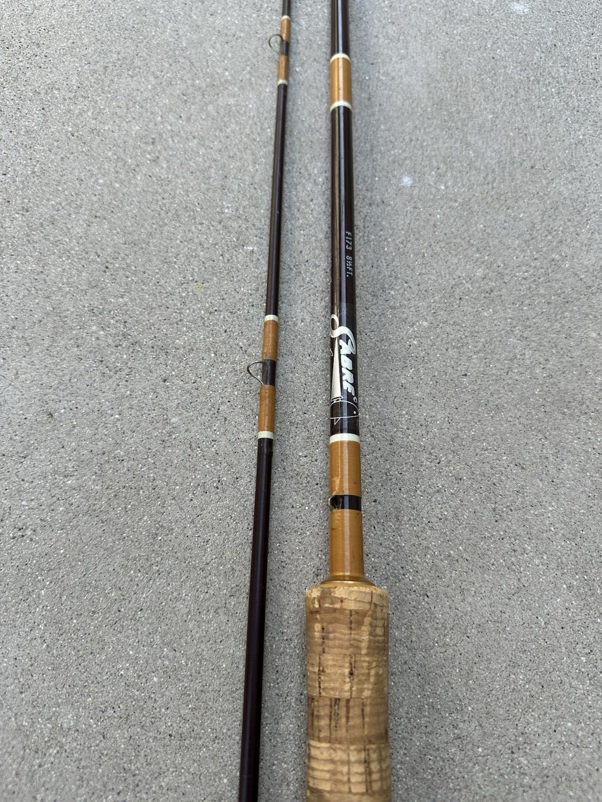 SABRE 8.5 ft 2-PIECE CUSTOM MADE F173 NYPOXY GLASS 7 Line Test Fly Fishing ROD