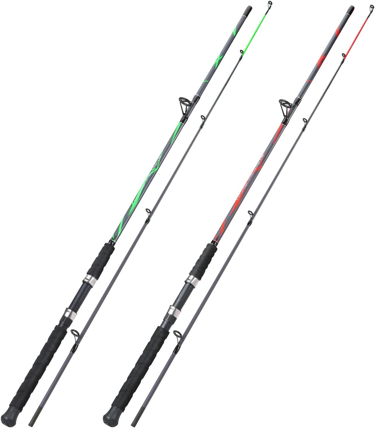 Spinning Rods Strong Carbon&Glass Composite Fishing Pole W/ Stainless Steel Line