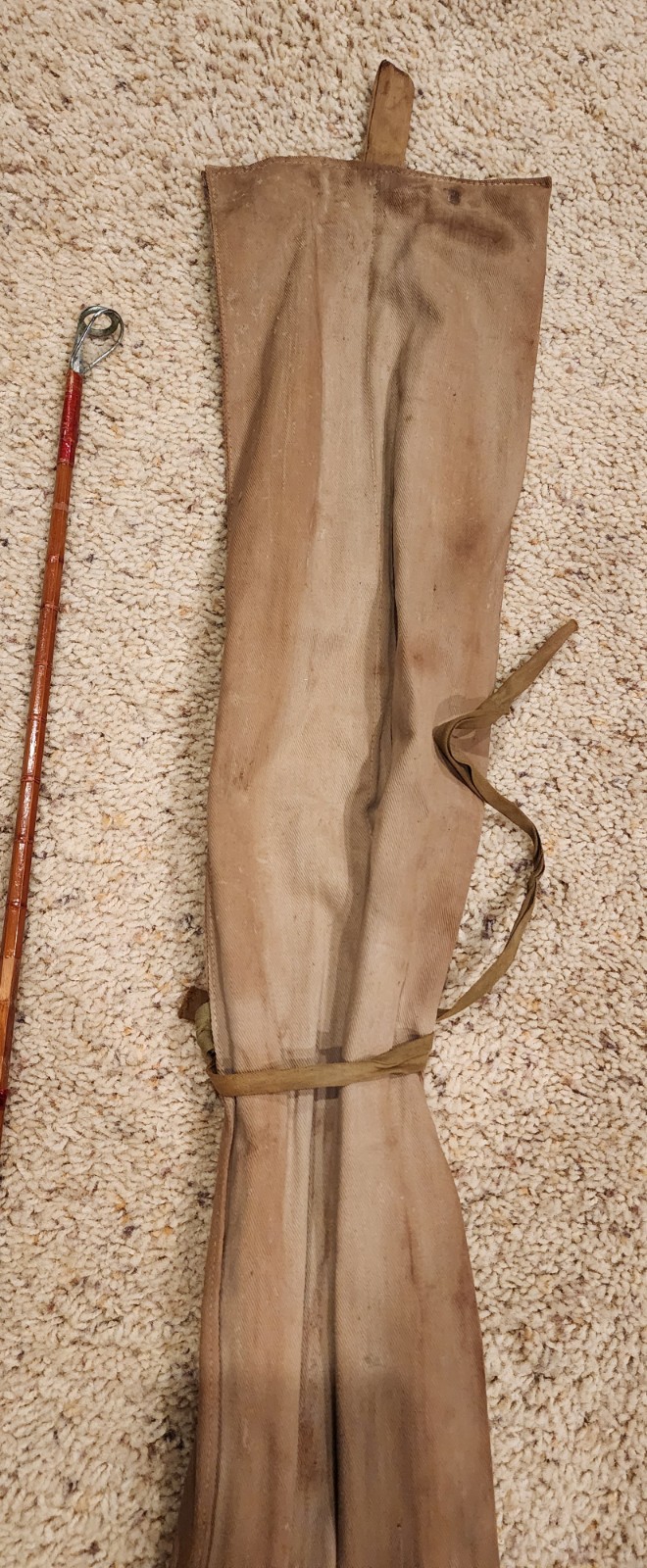 Vintage England Lee of Redditch & Pershone Bamboo Boat Surf Fishing Rod – 8′ 2″