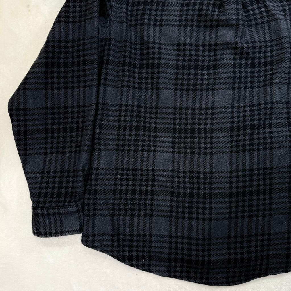 Men’s Orvis Heavyweight Black Gray Plaid Casual Button Down Shirt XL