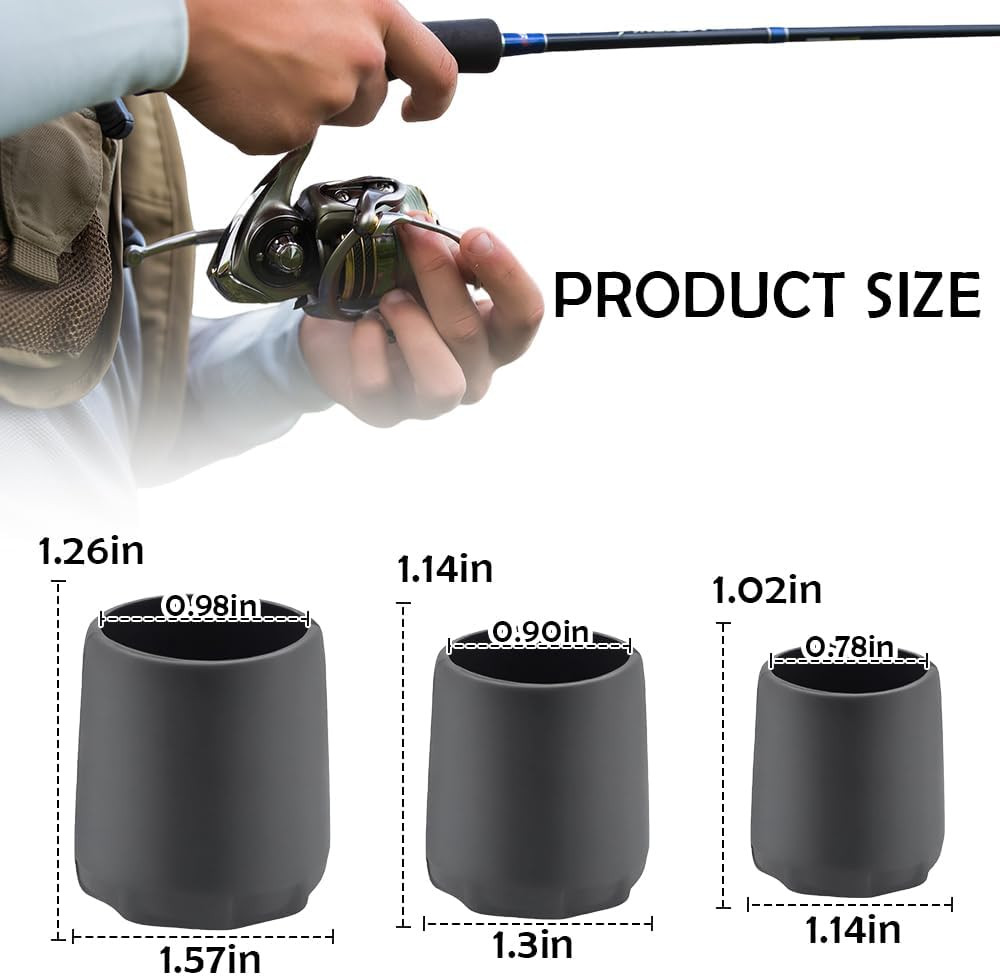 8 Pcs Fishing Rod Butt Cushion, Breathable with Drain Holes Silicon Fishing Rod