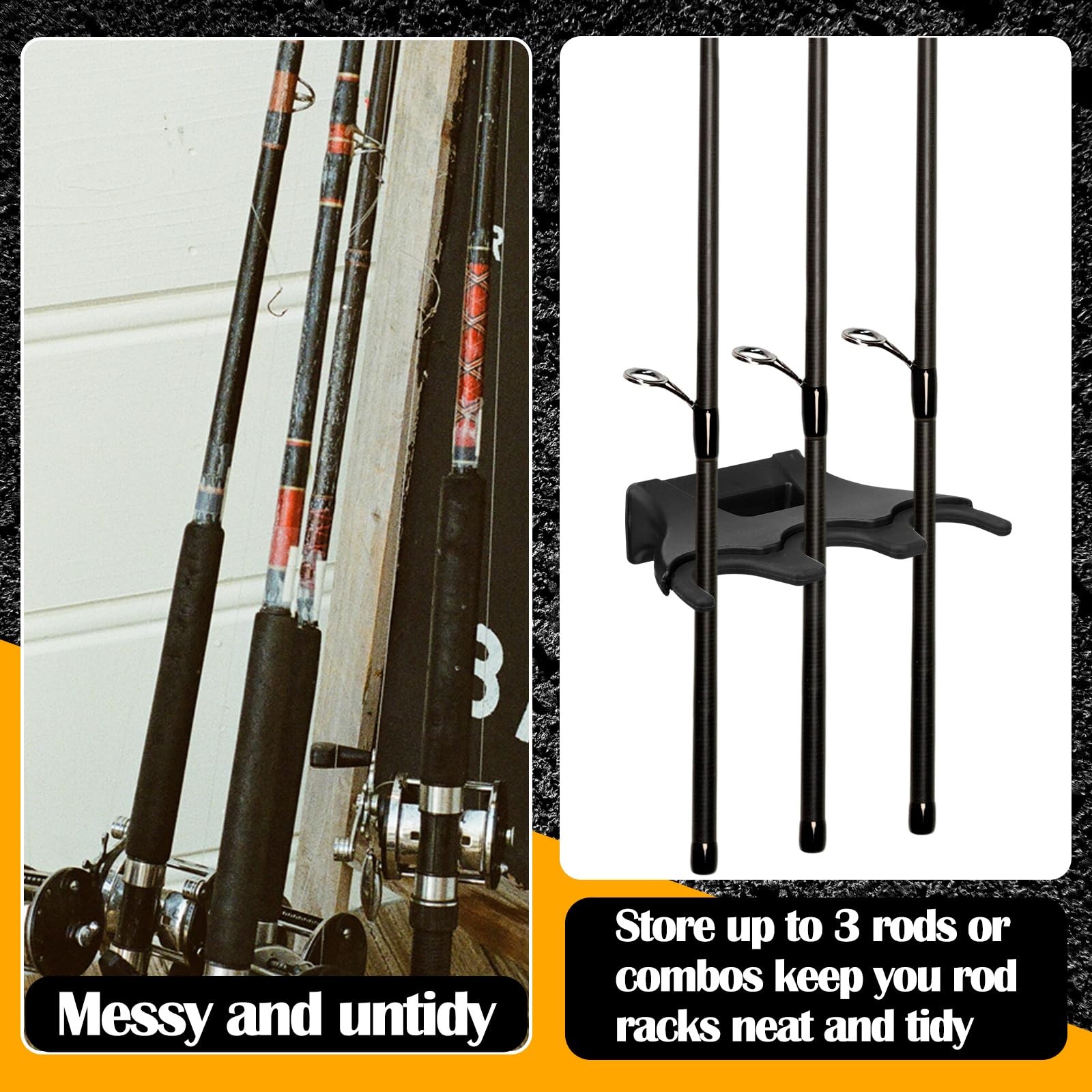 Silipull 2 Pcs Magnetic Fishing Rod Holder for 5.8 x 3.7 x1.3 inches, black