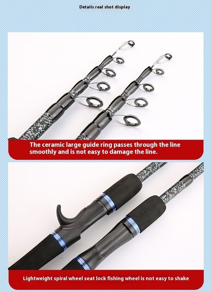 Telescopic Fishing Rod Carbon Fiber Ultra Light Spinning Fast Trout Stream Rods
