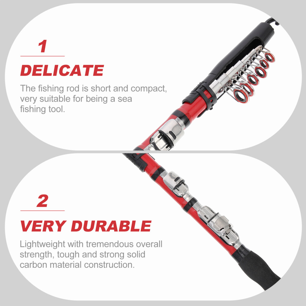 Red Telescopic Rod Fishing Compact Scientific Structure Travel Fishing Rod