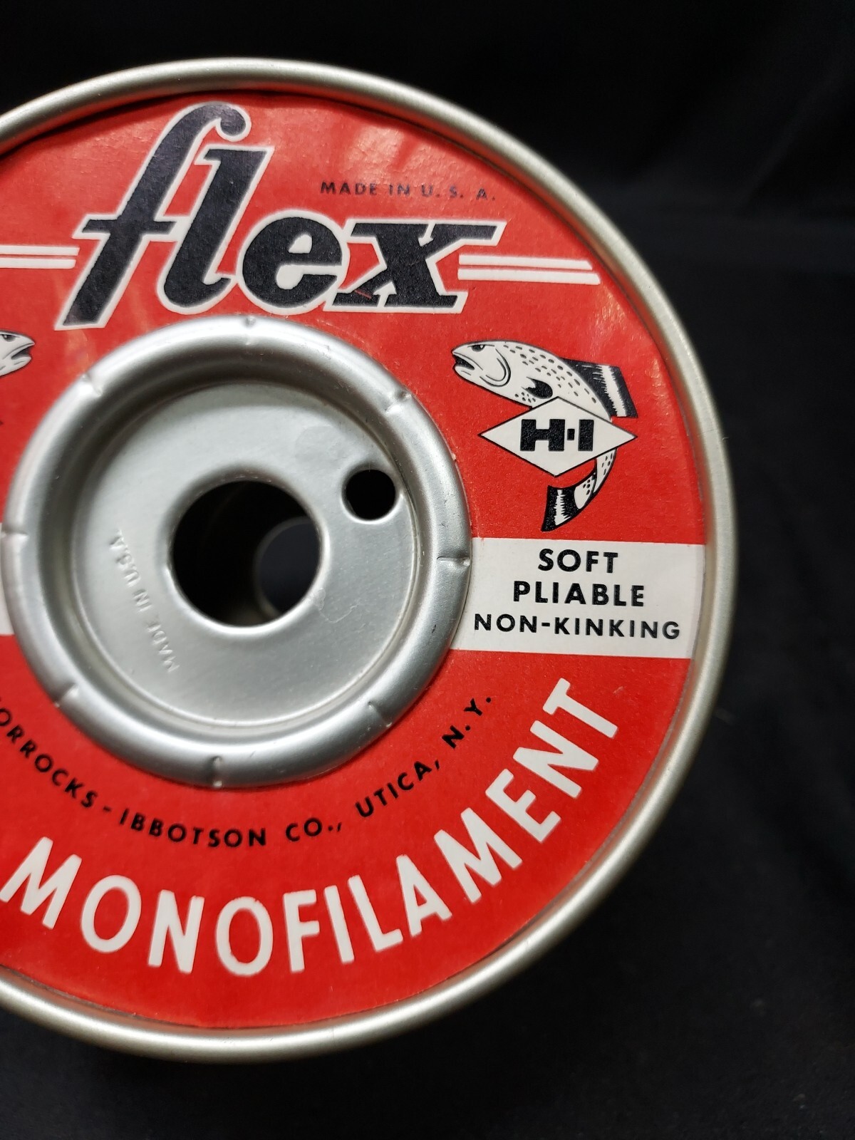 Vintage Flex Fishing Line Limp Monofilament 20 lb Line On Metal Spool Made USA