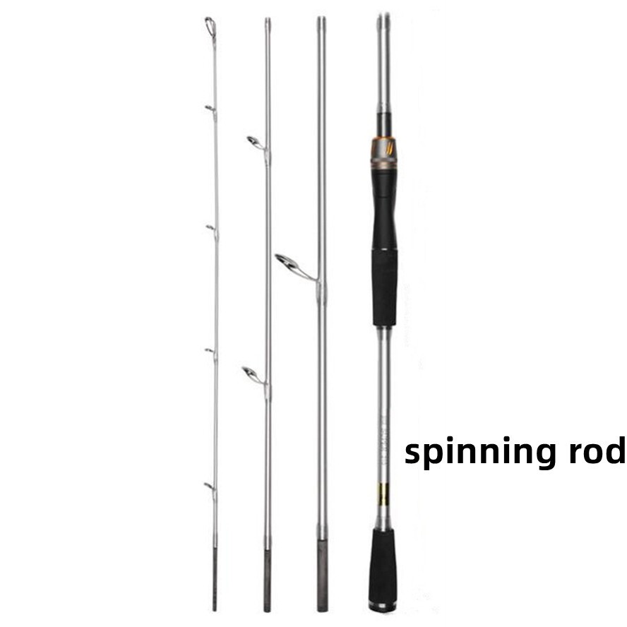 1.8M 2.1M Fishing Rods Travel 4 Section Carbon Fiber Spinning/Casting Lure Poles
