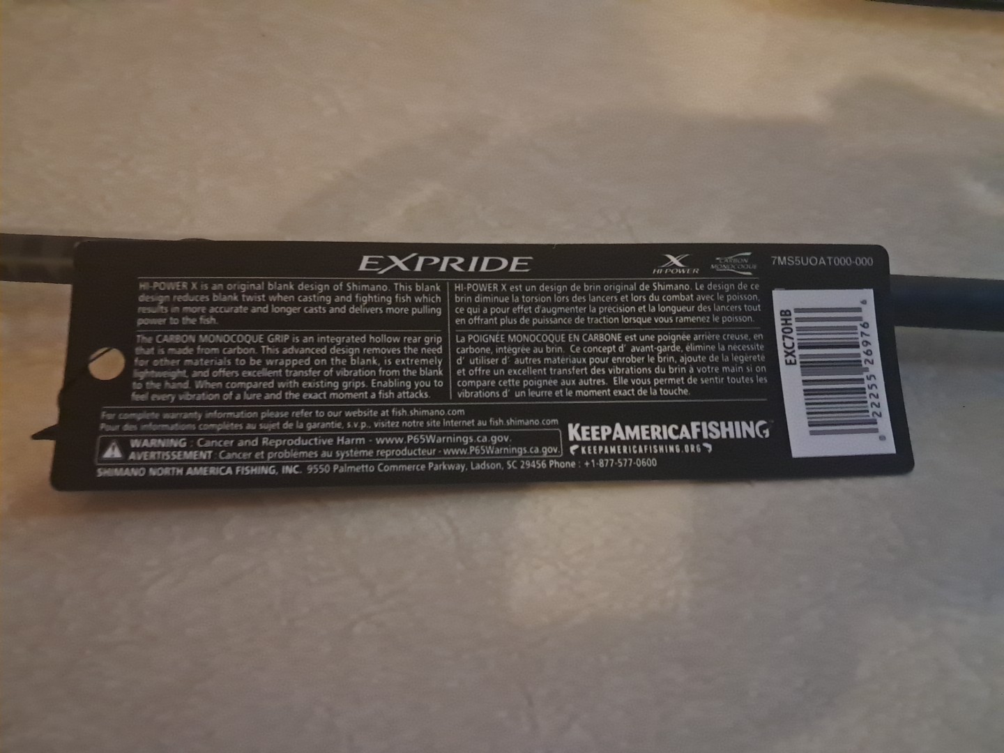 Shimano EXPRIDE CASTING Freshwater, Bass Casting, 7’0, Heavy, 1 pcs, EXC70HB,