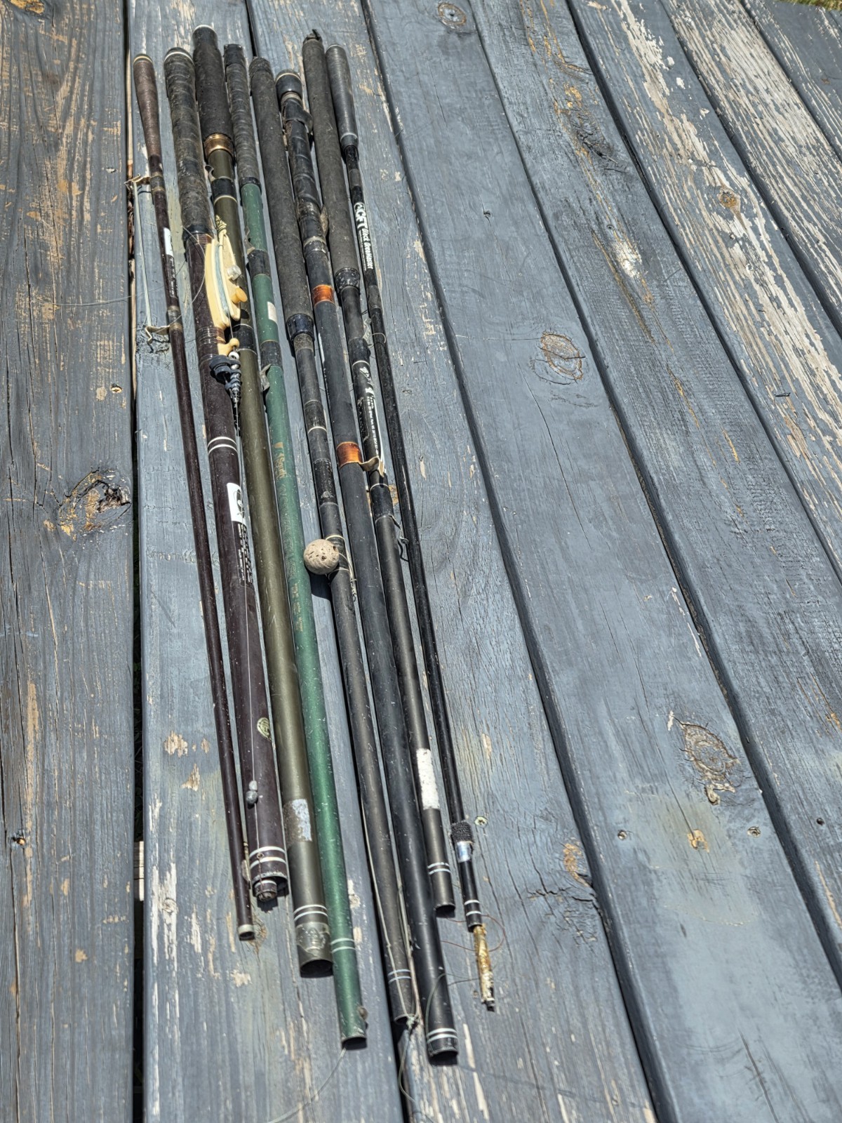 Vtg Telescopic Fishing Poles Lot Of 8 Varied Condition Lew’s, Cadillac, CFT