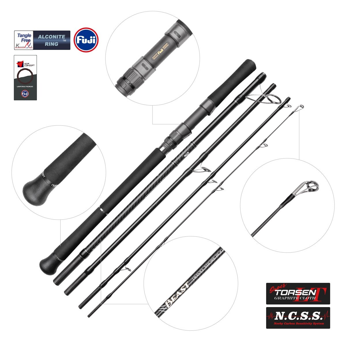 Noeby Beast Travel Shore Jigging Fishing Rod Boarding Spinning Rods 2.9m 5sec