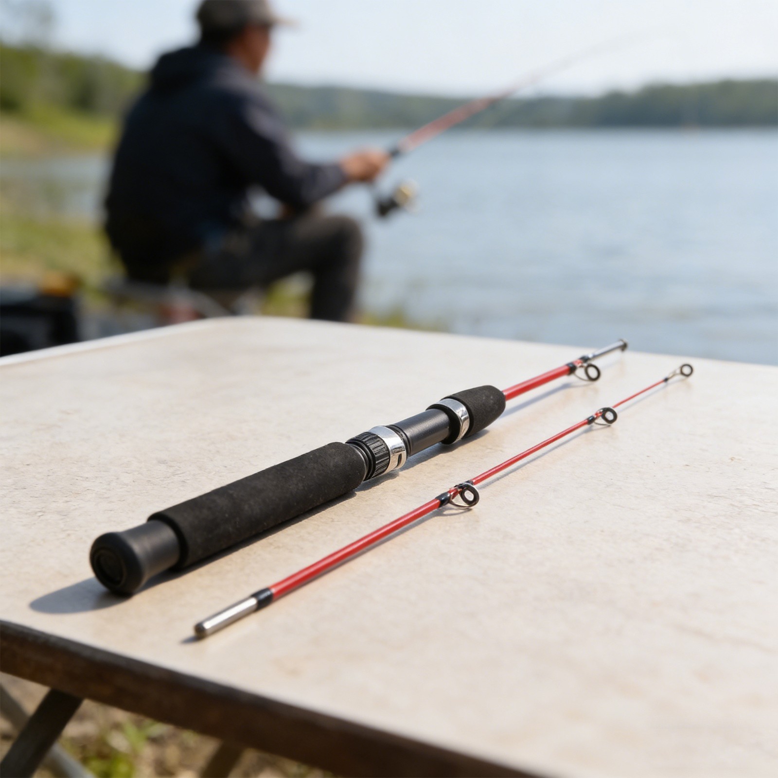 Outdoor Fishing Rod FRP 1m Length Lightweight 1065g Balanced Design for Angling