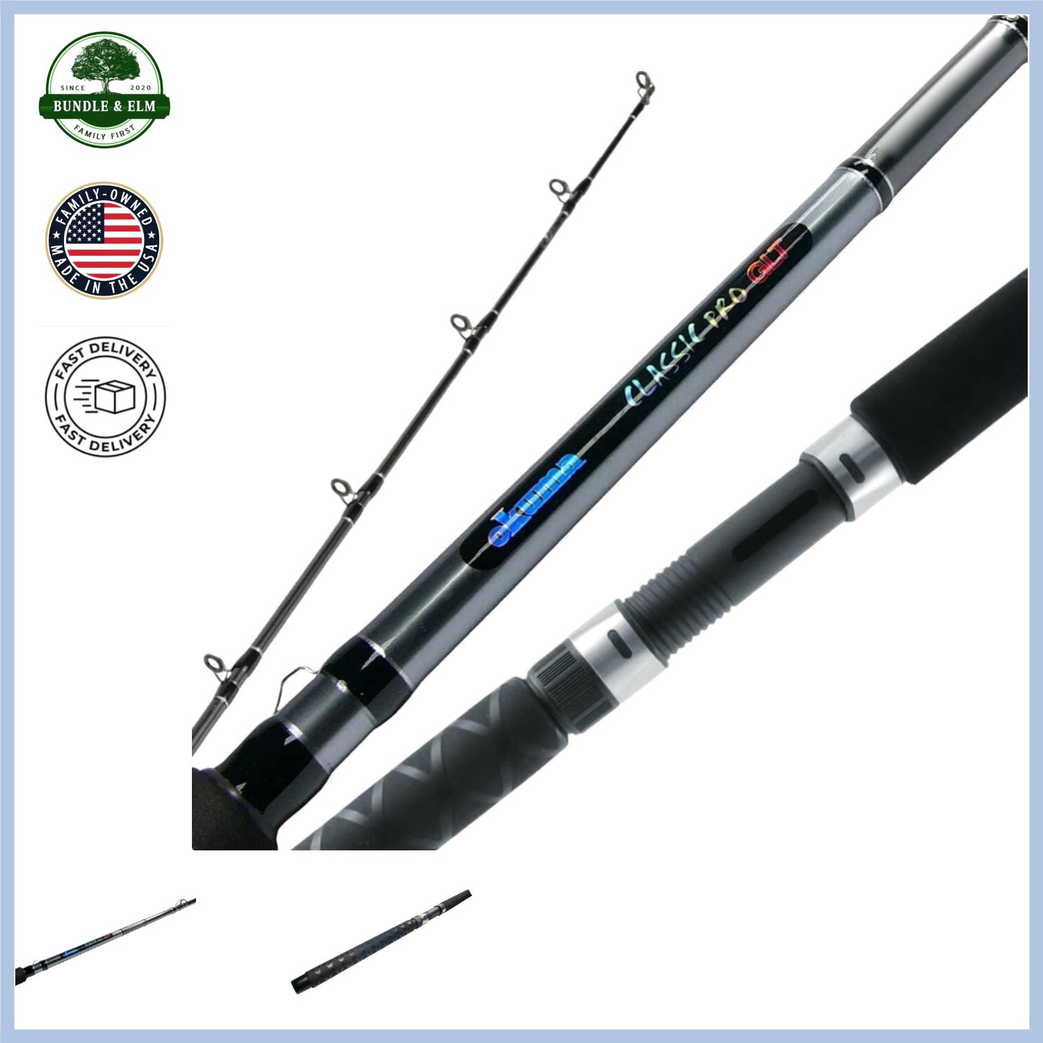 Medium Power Trolling Rod 7.5 Feet for Salmon Fishing with Strong Construction
