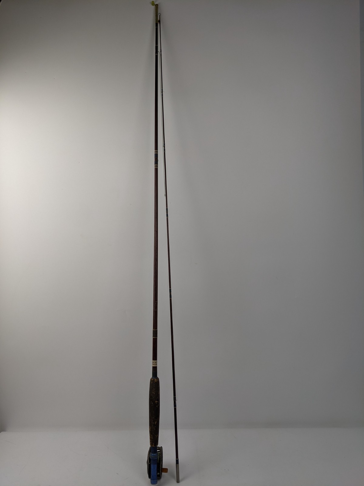 VTG Sears Roebuck JC Higgins 2pc Fiber Glass Fishing Pole Rod & Union Reel