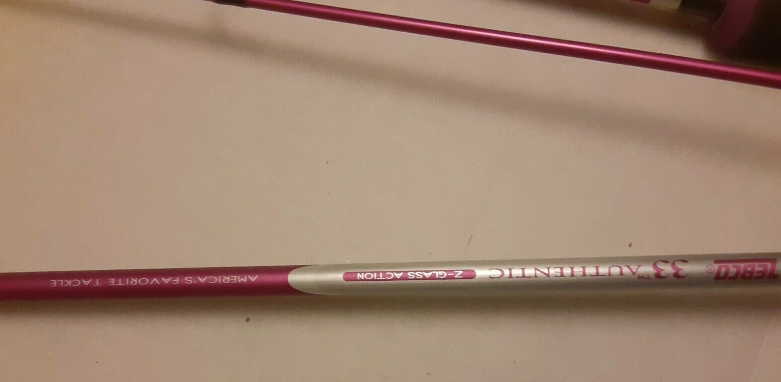LOT 3 casting ZEBCO AUTHENTIC SERIES MEDIUM 6″ foot 2-PIECE RODS Lady pink