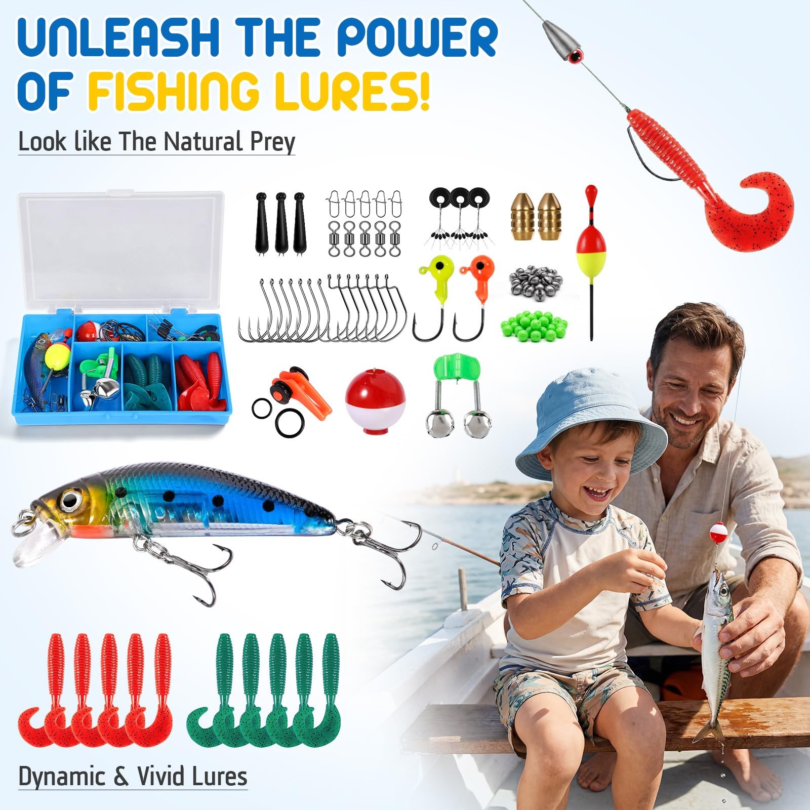 PLUSINNO Kids Fishing Pole, Telescopic Rod and Reel 3.93 ft, Blue