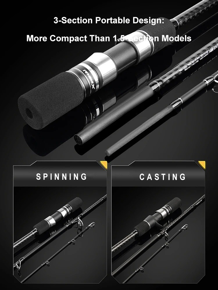 Travel Jigging Fishing Rod 1.83-1.91m MH Carbon Ceramic Guides Slow Jigging