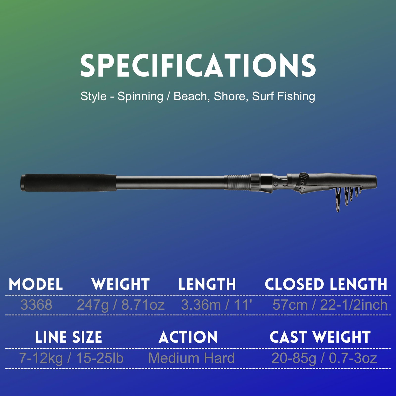 Whistytwig Carbon Fiber Telescopic Fishing Rod 11 ft – Portable Collapsible D…