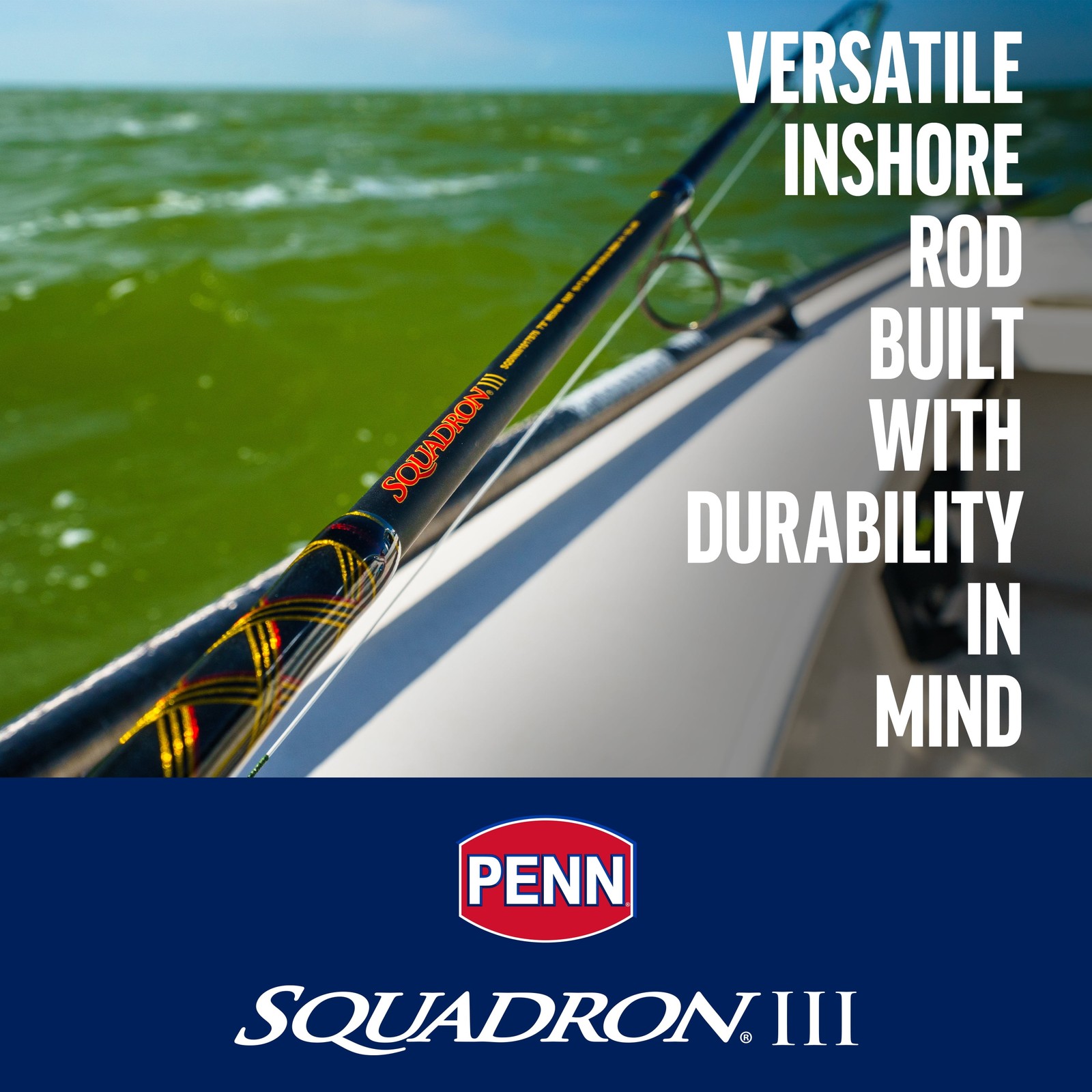 PENN Squadron III Inshore Spinning Rods , 7′ Medium Light
