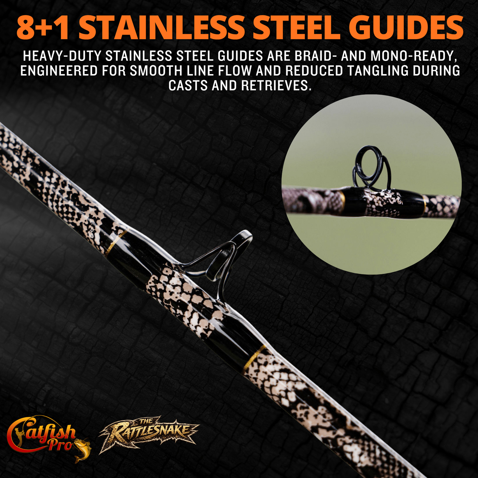 Catfish Pro 1 of 220 The Rattlesnake Casting Rod-Limited Edition 7’6″